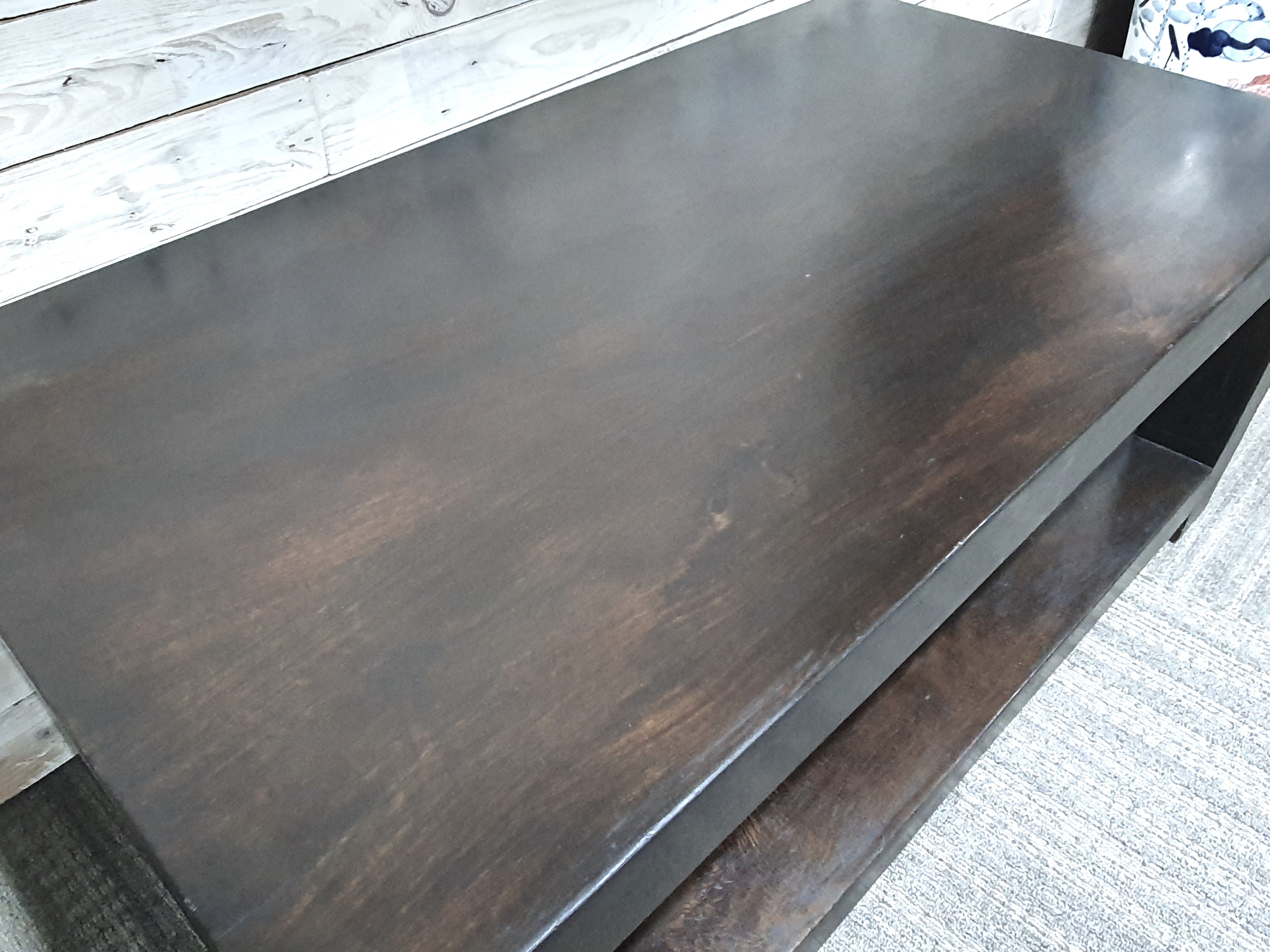 Solid Wooden Ebonised Black Coffee Centre Table 110cm x 60cm x 46cm Tall. Rrp £399 - Image 3 of 4