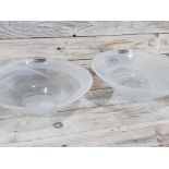 2 x Designer Maxwell & Williams Clouded Glass Bowls 26cm Rrp £48