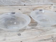 2 x Designer Maxwell & Williams Clouded Glass Bowls 26cm Rrp £48