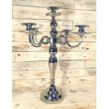 Tall Stainless Steel 5 Pot Table Candelabra Candle Holder 48cm x 33cm x 33cm Rrp £99
