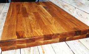 Medium Solid Oak Heavy Weight Professional Wooden Chopping Board 40cm x 34cm x 6cm Thick Rrp £119