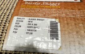 XL Alaska Shaggy Rug 200cm x 290cm Ivory/Sand Rrp £249