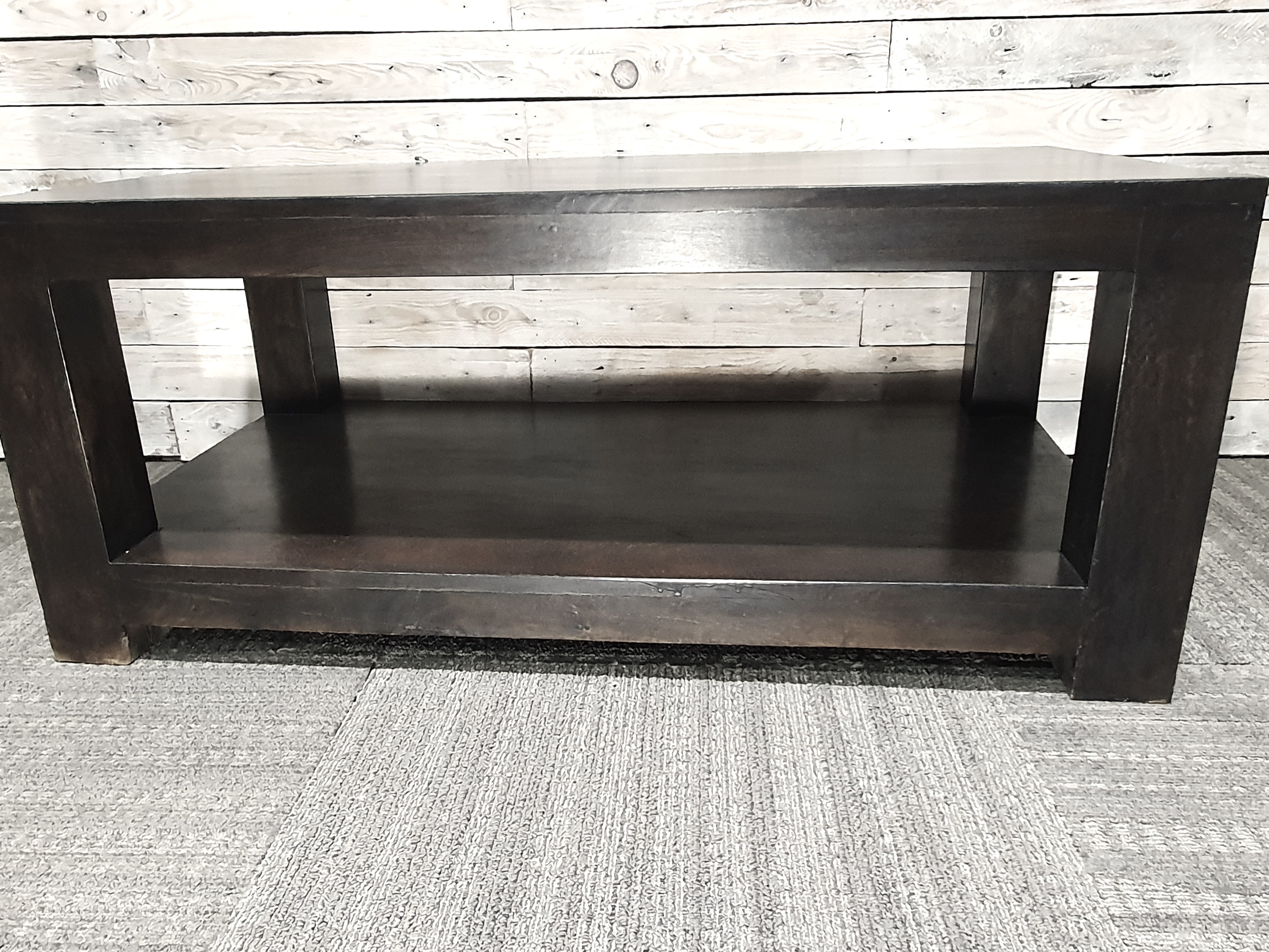 Solid Wooden Ebonised Black Coffee Centre Table 110cm x 60cm x 46cm Tall. Rrp £399 - Image 4 of 4