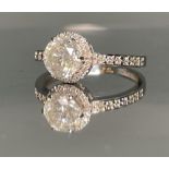 Beautiful Natural 1.65 CT Natural Solitaire Diamond Ring With 18k Gold