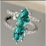 Beautiful Natural Emerald With Natural Diamonds & 18kGold