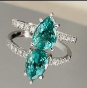 Beautiful Natural Emerald With Natural Diamonds & 18kGold