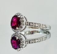 Natural Burma Ruby Unheated/Untreated With Natural Diamonds & 18kGold