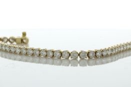 18ct Yellow Gold Tennis Diamond Bracelet 10.15 Carats