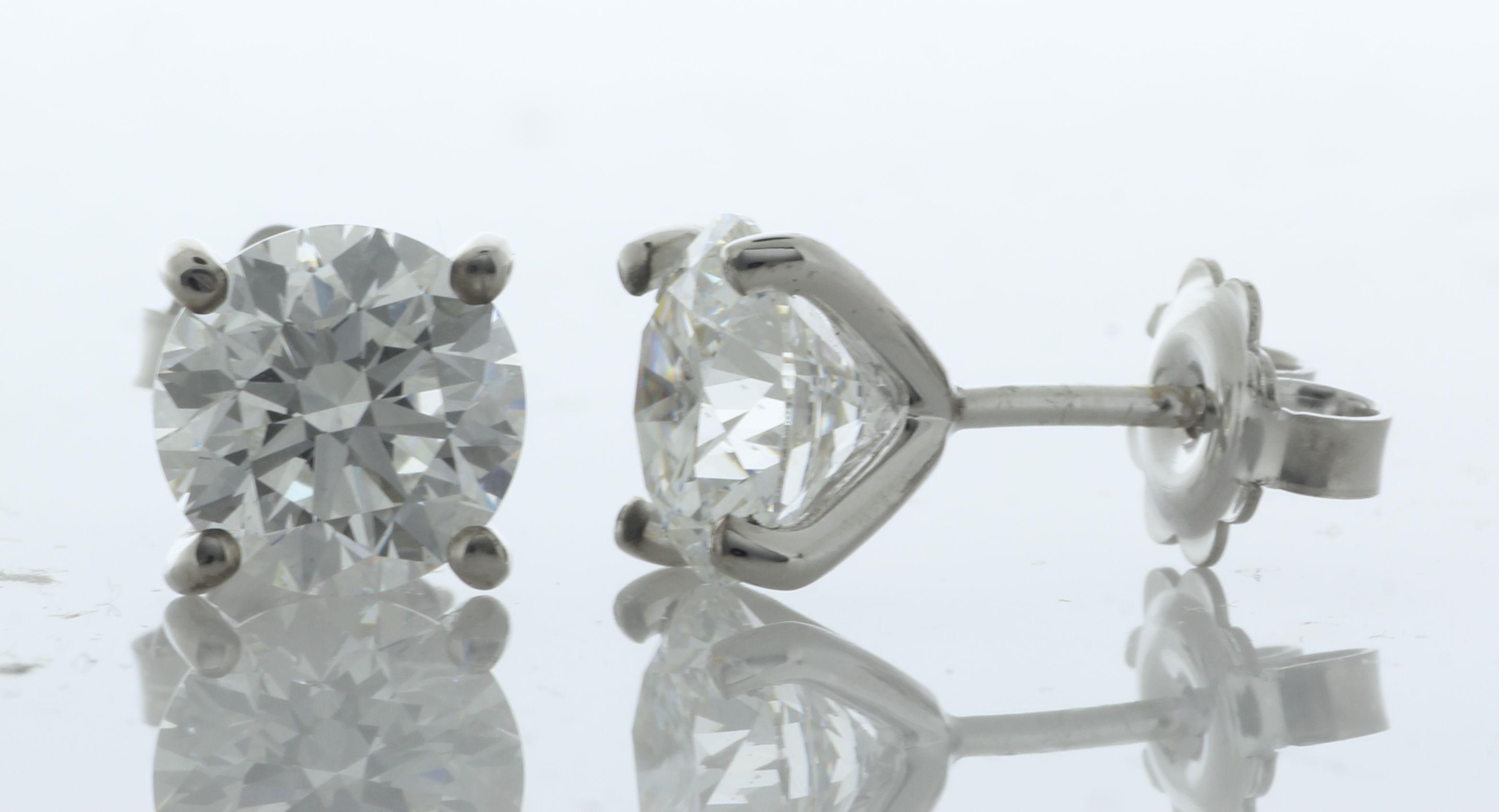 18ct White Gold Lab Grown Diamond Earrings 3.40 Carats