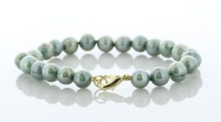 Freshwater Cultured 7.0 - 7.5mm Pearl Bracelet With Gold Plated Clasp