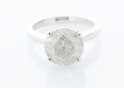 18ct White Gold Single Stone Prong Set Diamond Ring 5.00 Carats