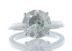 18ct White Gold Single Stone Prong Set Diamond Ring 3.01 Carats