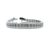 18ct White Gold Tennis Diamond Bracelet 8.81 Carats