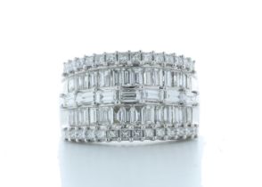 18ct White Gold Illusion Set Semi Eternity Diamond Ring 2.35 Carats