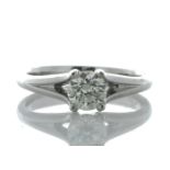 18ct White Gold Single Stone Prong Set Diamond Ring 0.71 Carats