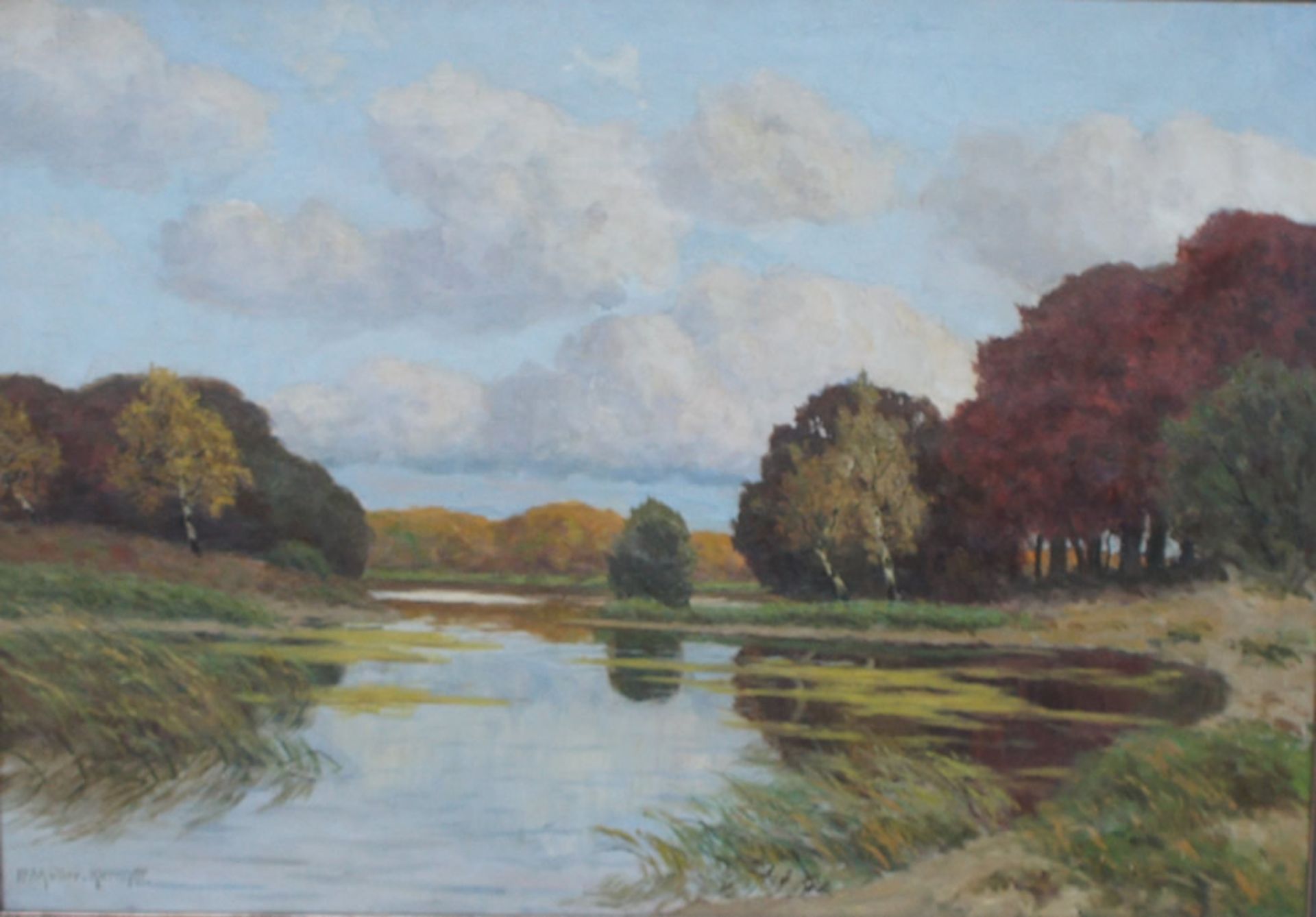 Müller-Kaempff, Paul, Seenlandschaft im Herbst, Öl, 68 x 98 cm, sign.