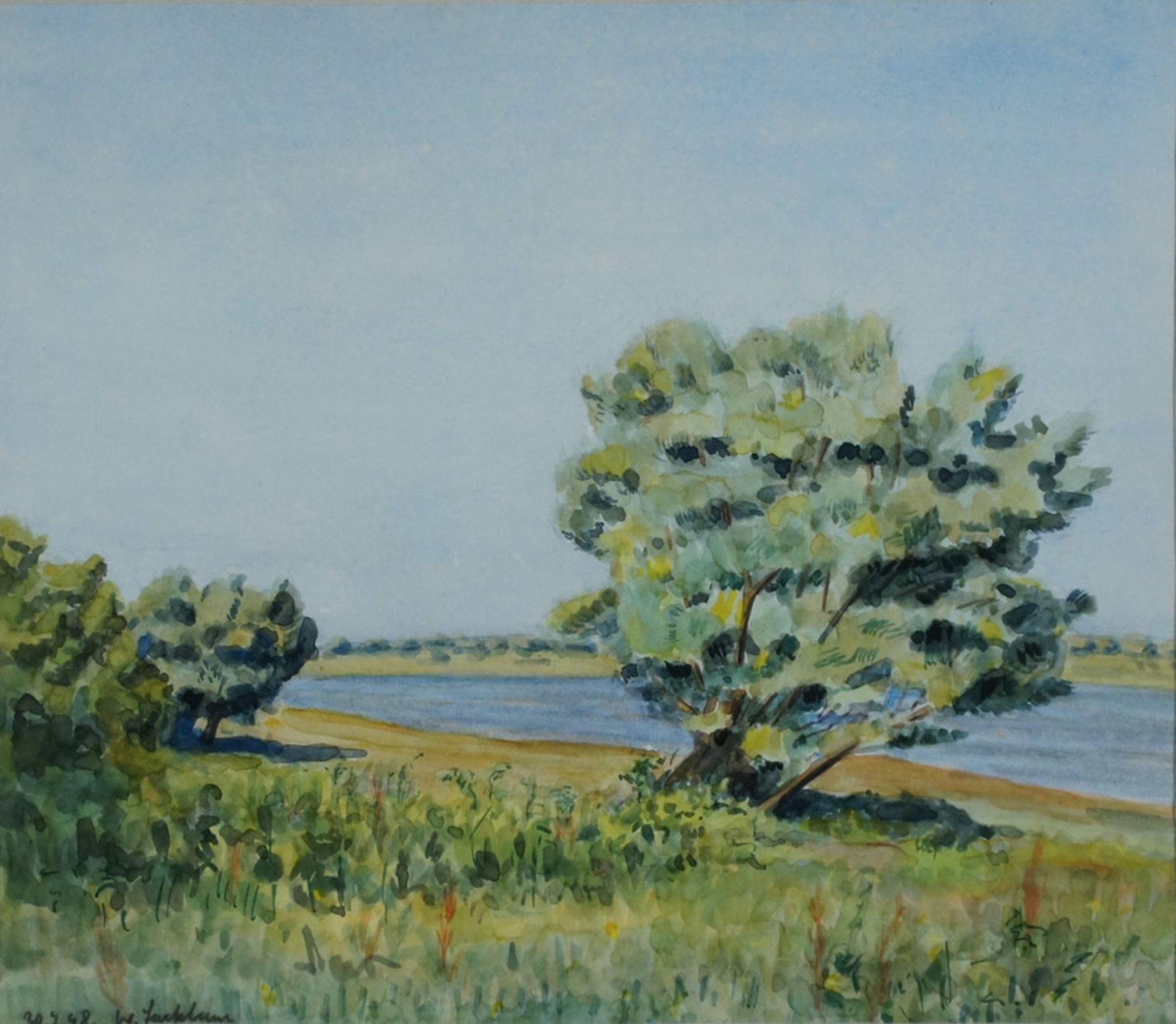 Facklam, Wilhelm, mecklenburg. Landschaft, Aquarell, 29 x 34 cm, sign.