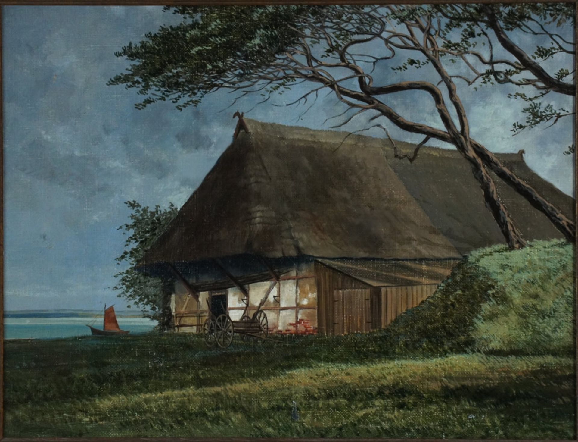 Deventer, Eduard, Dornenhaus, Öl, 29 x 39 cm, sign.