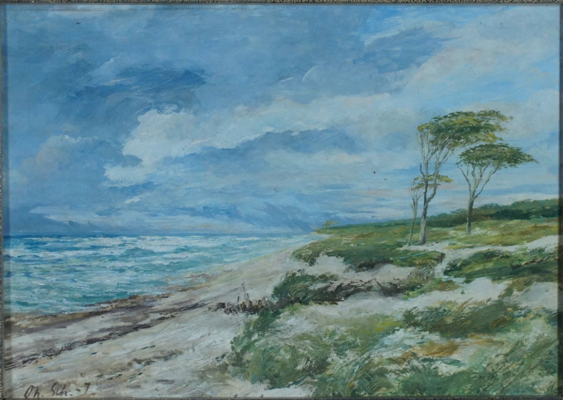 Schultze-Jasmer, Theodor, Windflüchter, Öl, 26 x 37 cm, sign.
