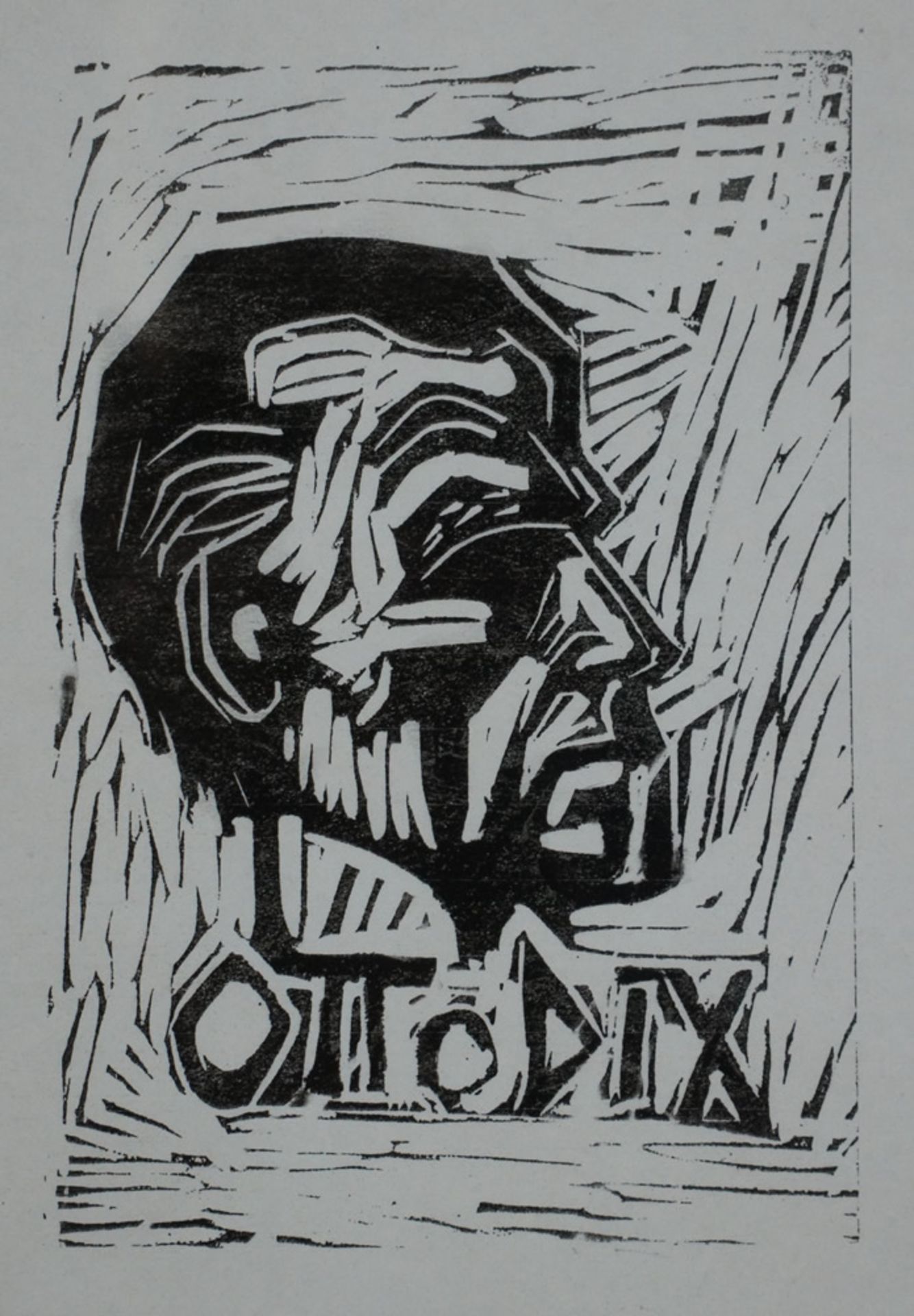 Dix, Otto, Selbstbildnis, 1950, Linol., 22 x 15 cm