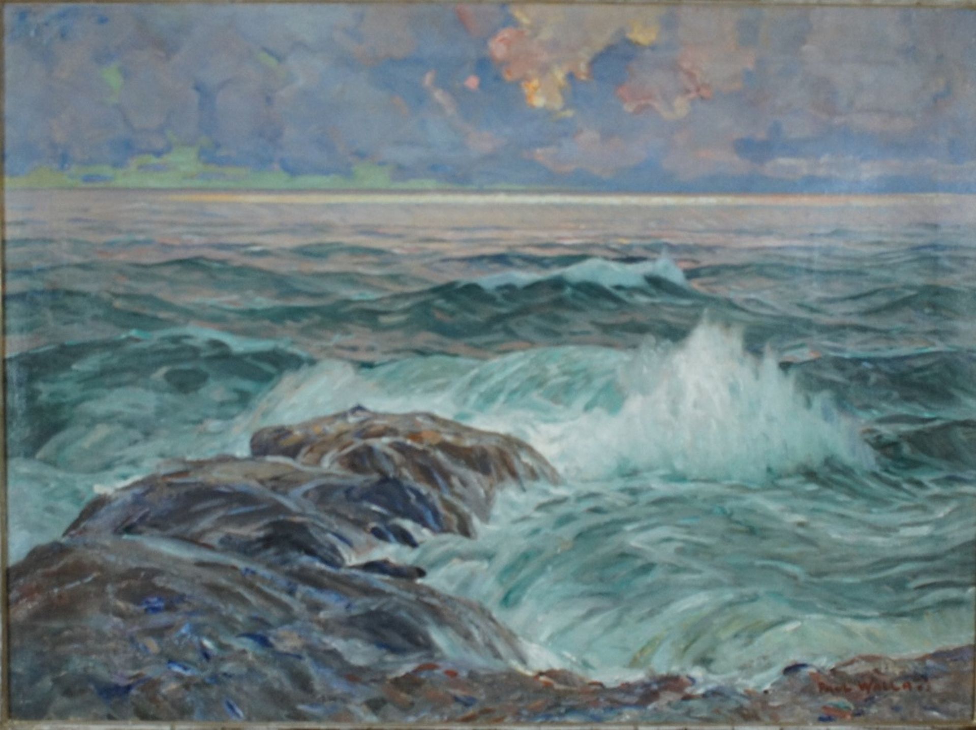 Wallat, Paul, an der Küste, Öl, 54 x 74 cm, sign.