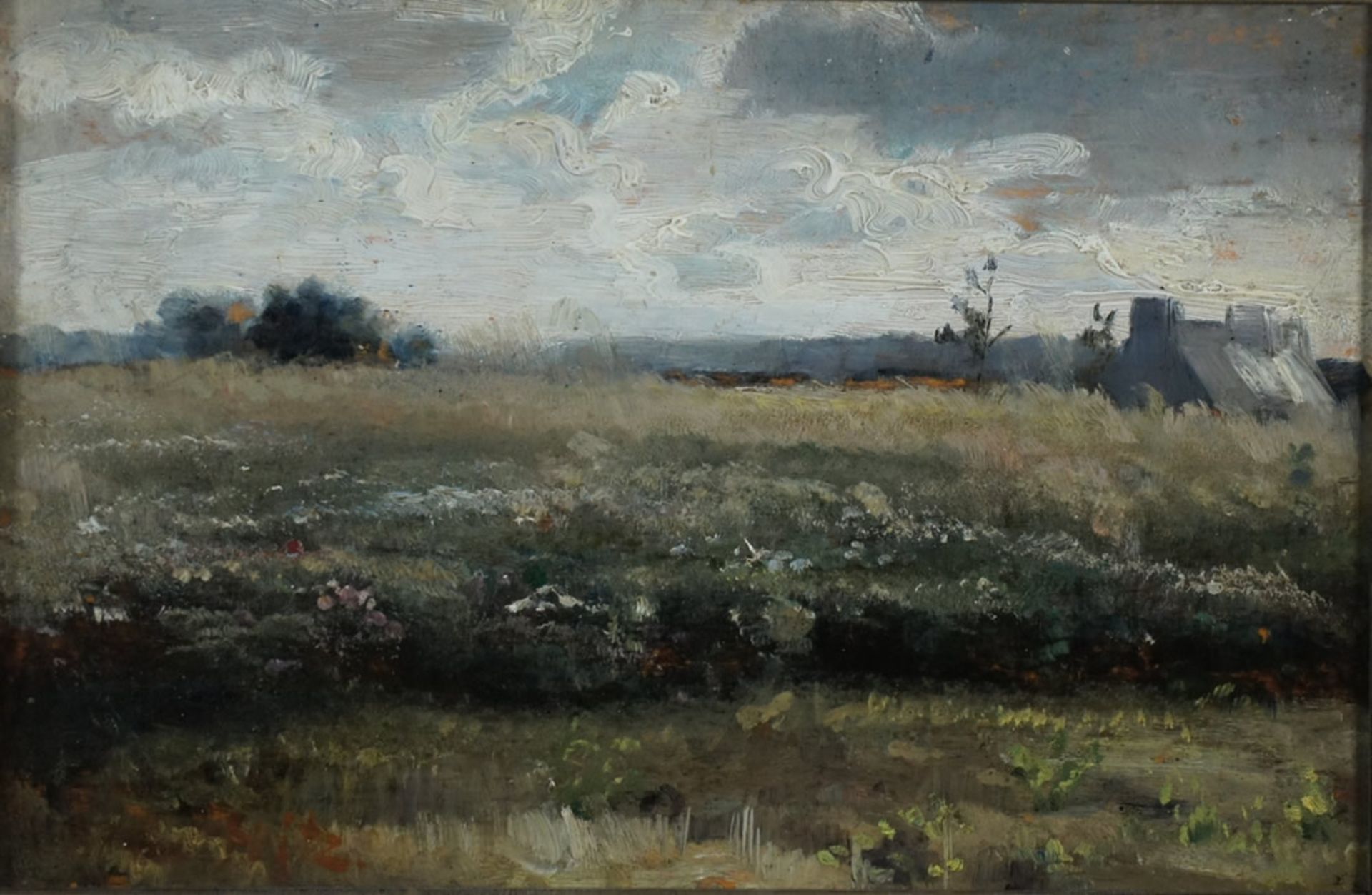 Hitz, Dora, norddt. Landschaft, Öl, 15 x 23 cm, sign.