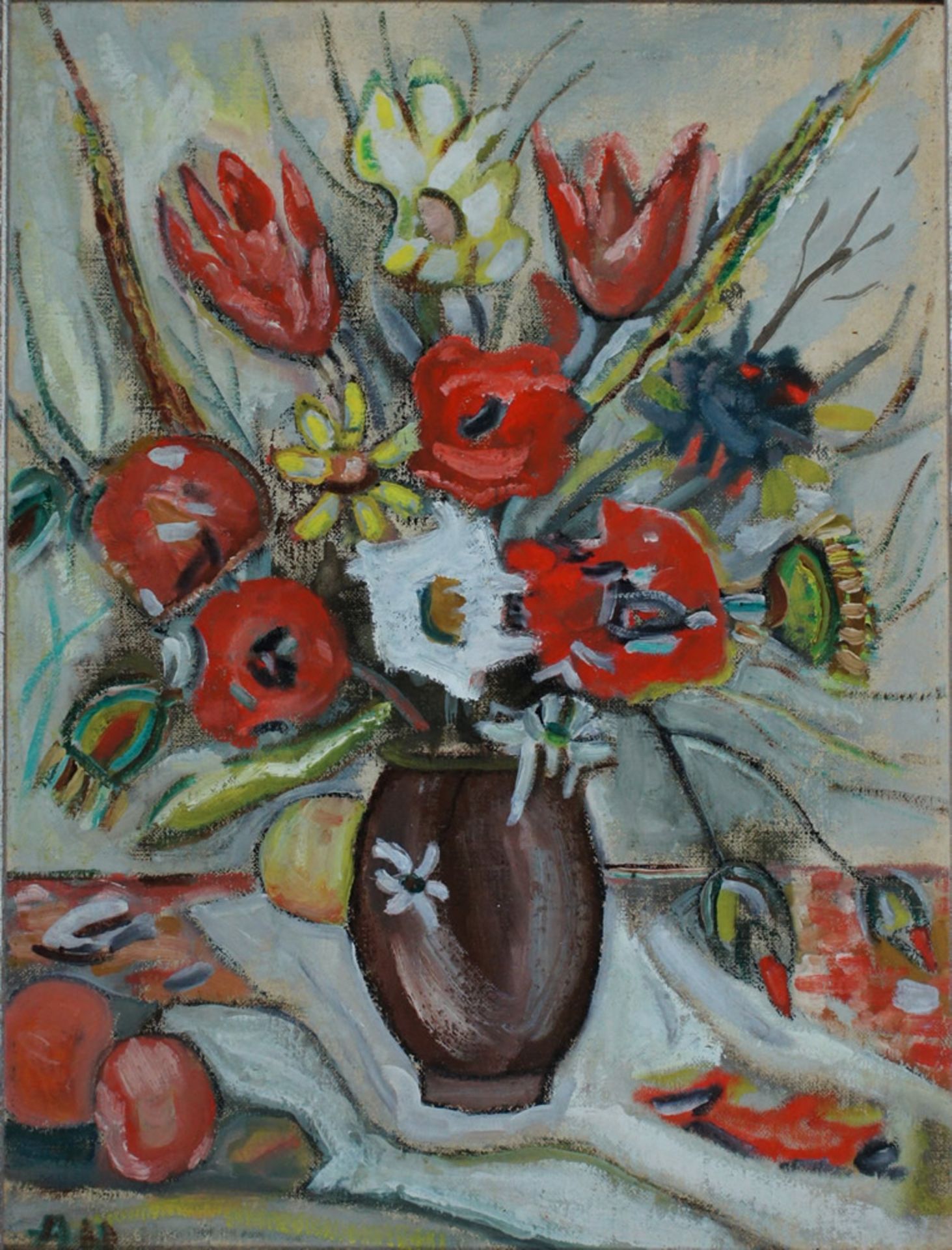 Heinsohn, Alfred, Blumenstillleben, Öl, 53 x 40 cm, monogr.