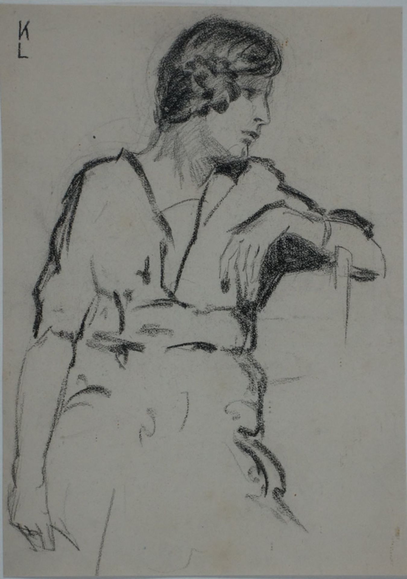 Löwenthal, Käthe, sitzende Frau, Kohle, 32 x 23 cm, monogr.