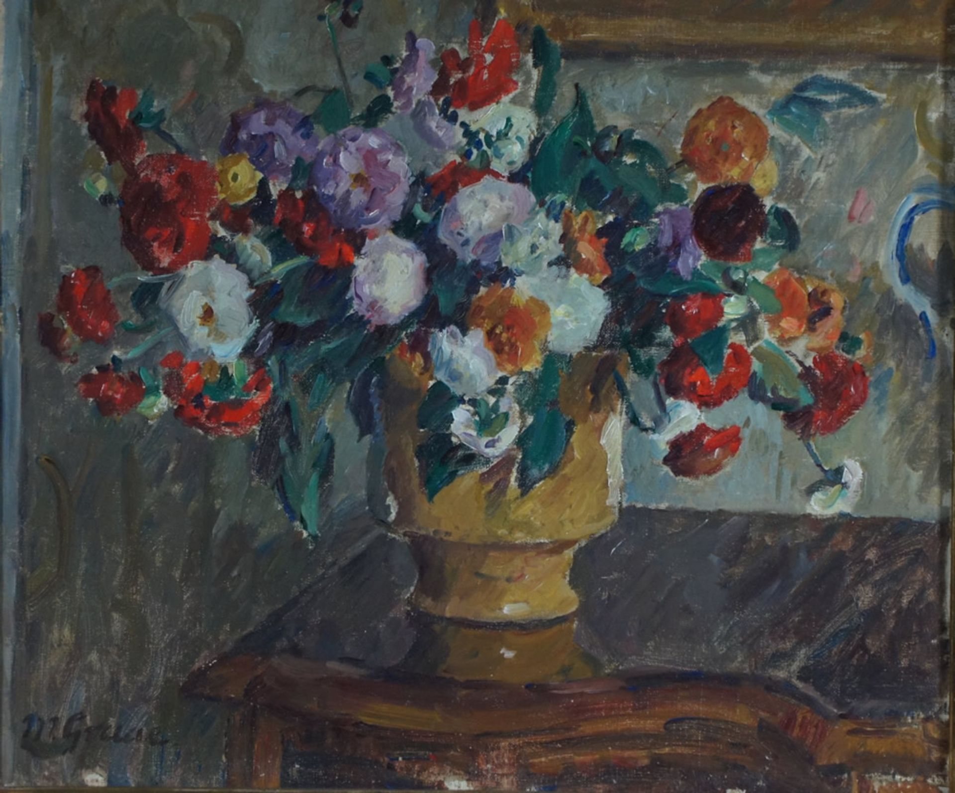 Marie Graae, Blumenstrauss, Öl, sign., 49 x55