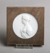 Porzellanrelief eines Damenportraits (Meissen, 1. Wahl)