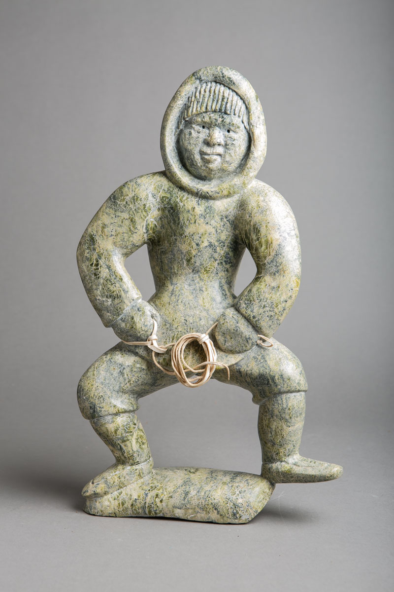 Ashoona, Kiawak (1933 - 2014), Inuit-Figur "Jäger mit Seil" (Cape Dorset)