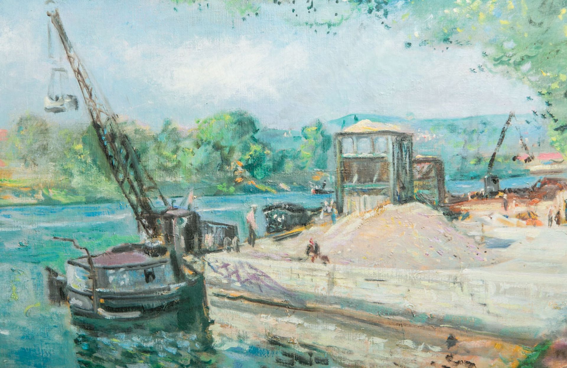 Adrion, Lucien (1889 - 1953), Baustelle am Ufer der Seine - Image 3 of 4