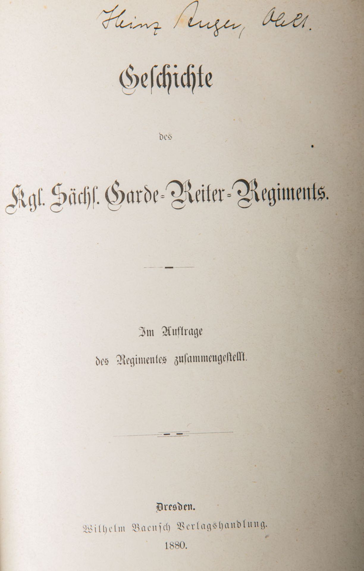 Geschichte des Garde Reiter Regiments 1680-1880 - Image 2 of 2