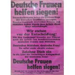 Propaganda/ Endsieg-Plakat "Deutsche Frauen helfen siegen!" (3. Reich)
