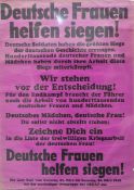 Propaganda/ Endsieg-Plakat "Deutsche Frauen helfen siegen!" (3. Reich)