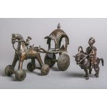 2-teiliges Konvolut von Afrika-Bronzefiguren (Alter unbekannt, Afrika)