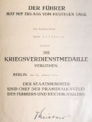 Große Verleihungsurkunde über die Kriegsverdienstmedaille (2. WK, 1943)