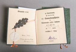 2-teiliger Urkunden-Nachlass zu den 13. Taunuskampfspielen (2. WK, 1942)