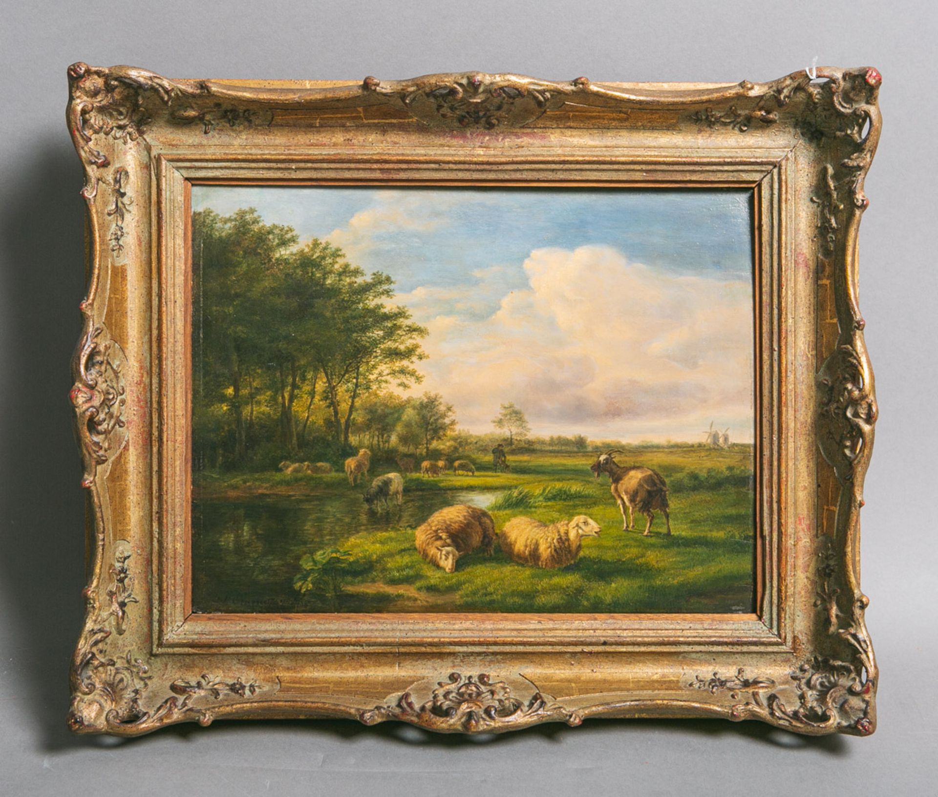 Ommeganck, Balthazar Paul (1755 - 1826), Hirte mit Ziegen und Schafen