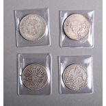 4-teilies Konvolut von mexikanischen Silbermünzen