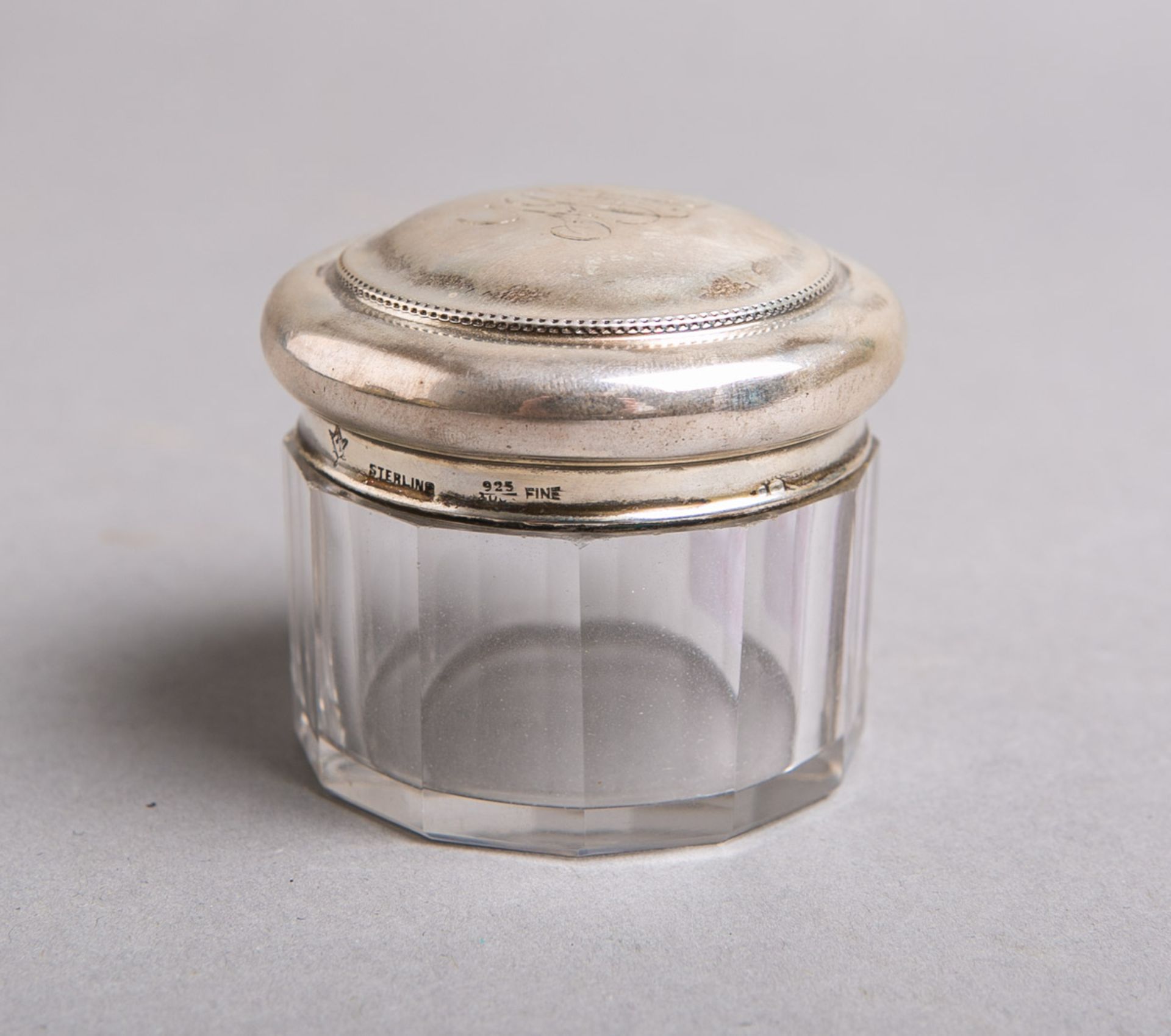 Kleine Glasdose mit Silberdeckel 925 Sterlingsilber - Bild 2 aus 2