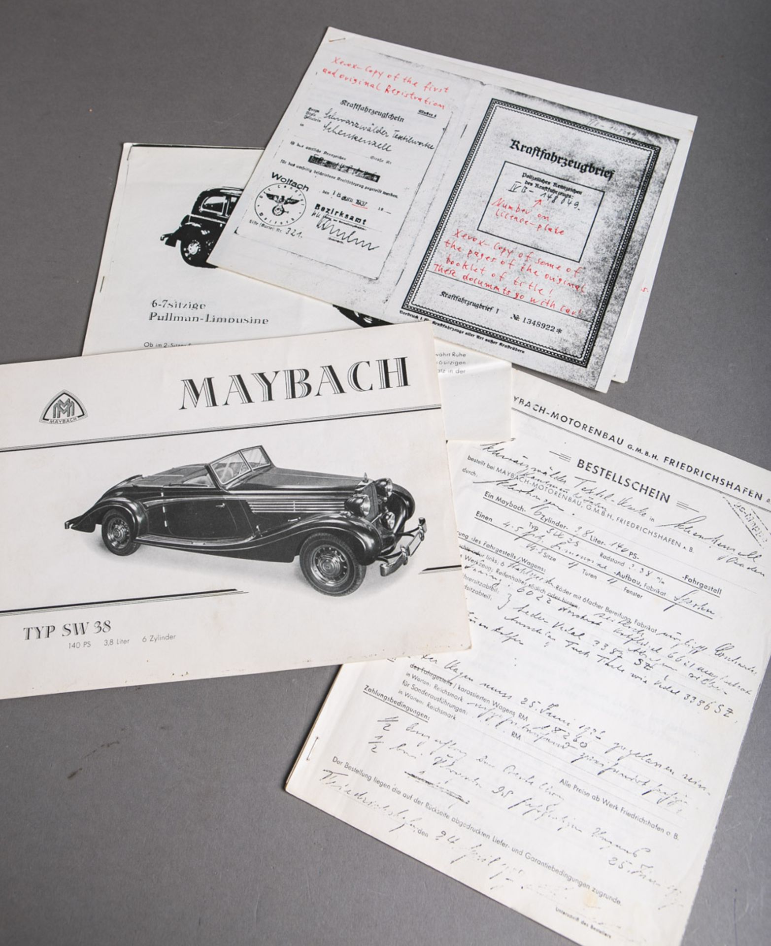 Werbebroschüre für einen Maybach TYP SW 38