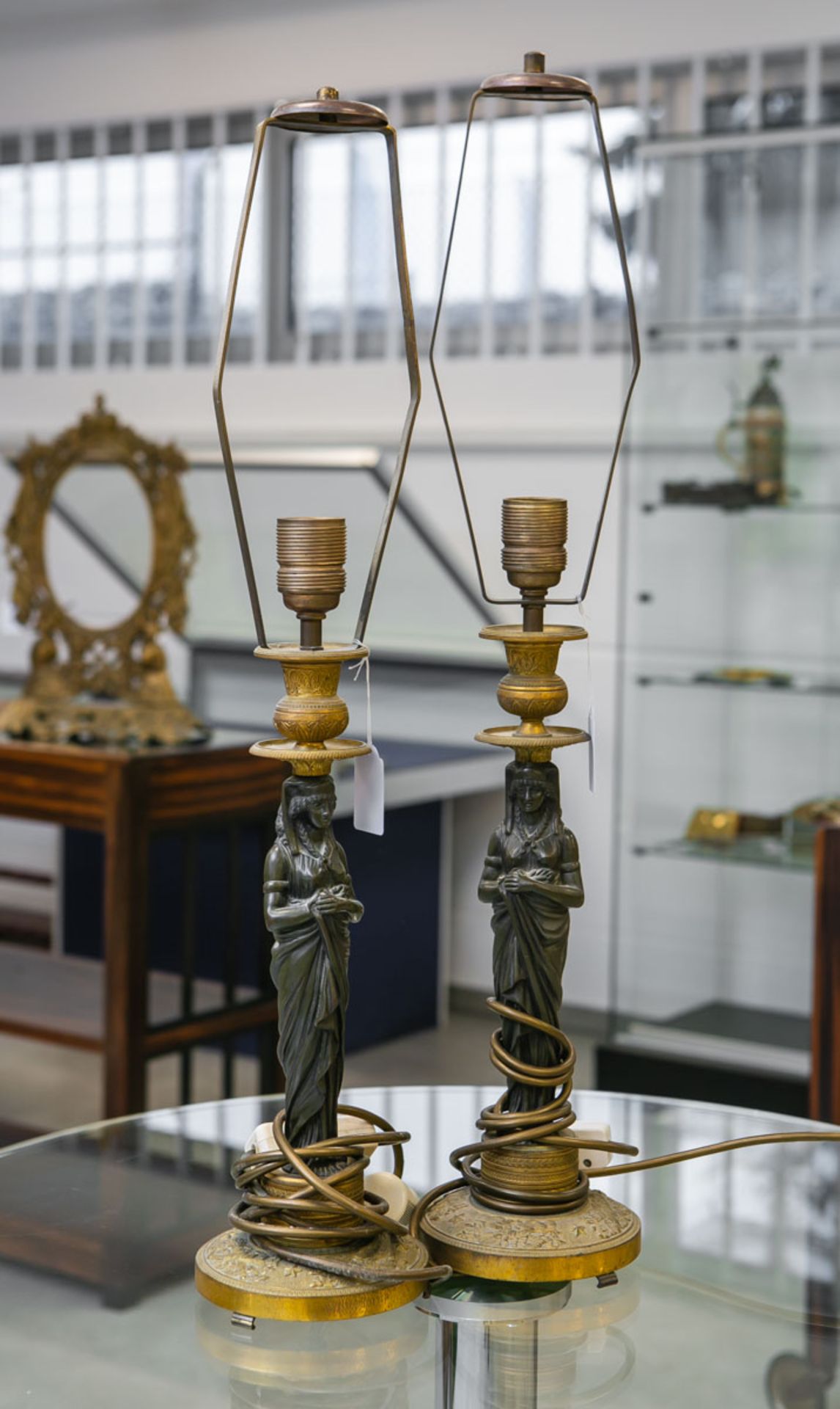 Tischlampen-Paar (Empire-Stil, wohl um 1900/1920)
