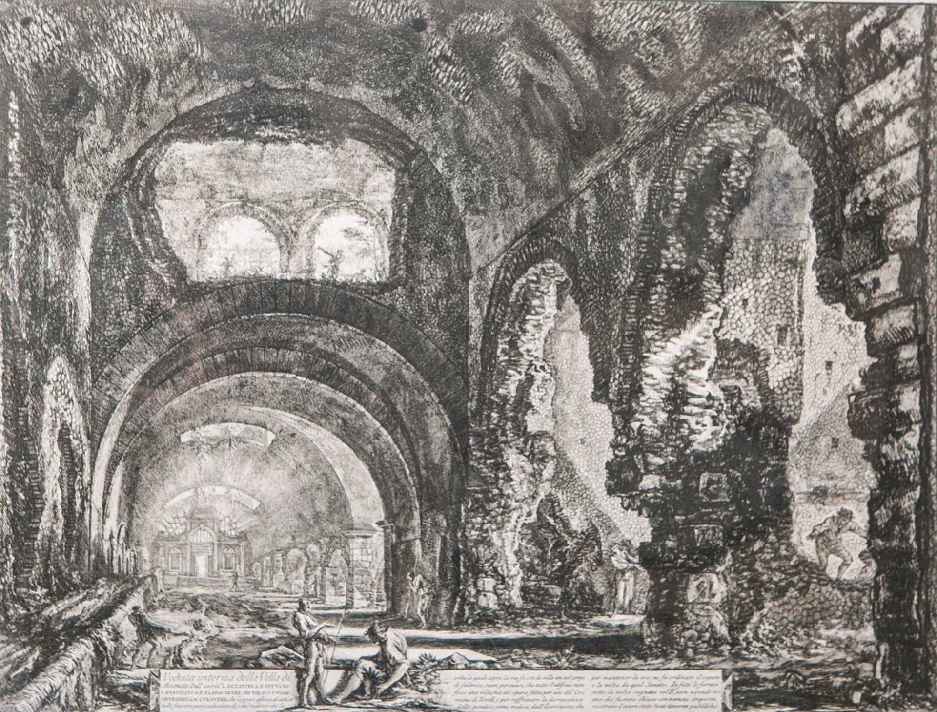 Piranesi, Giovanni Battista (1720 - 1778), "Veduta interna della villa di Mecenate" (1764)