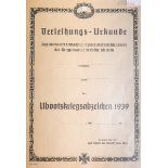 Blanko Verleihungs-Urkunde über das Ubootskriegsabzeichen 1939 (2. WK)