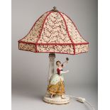 Lampe m. Figurine (Rudolstadt, 20. Jh.)