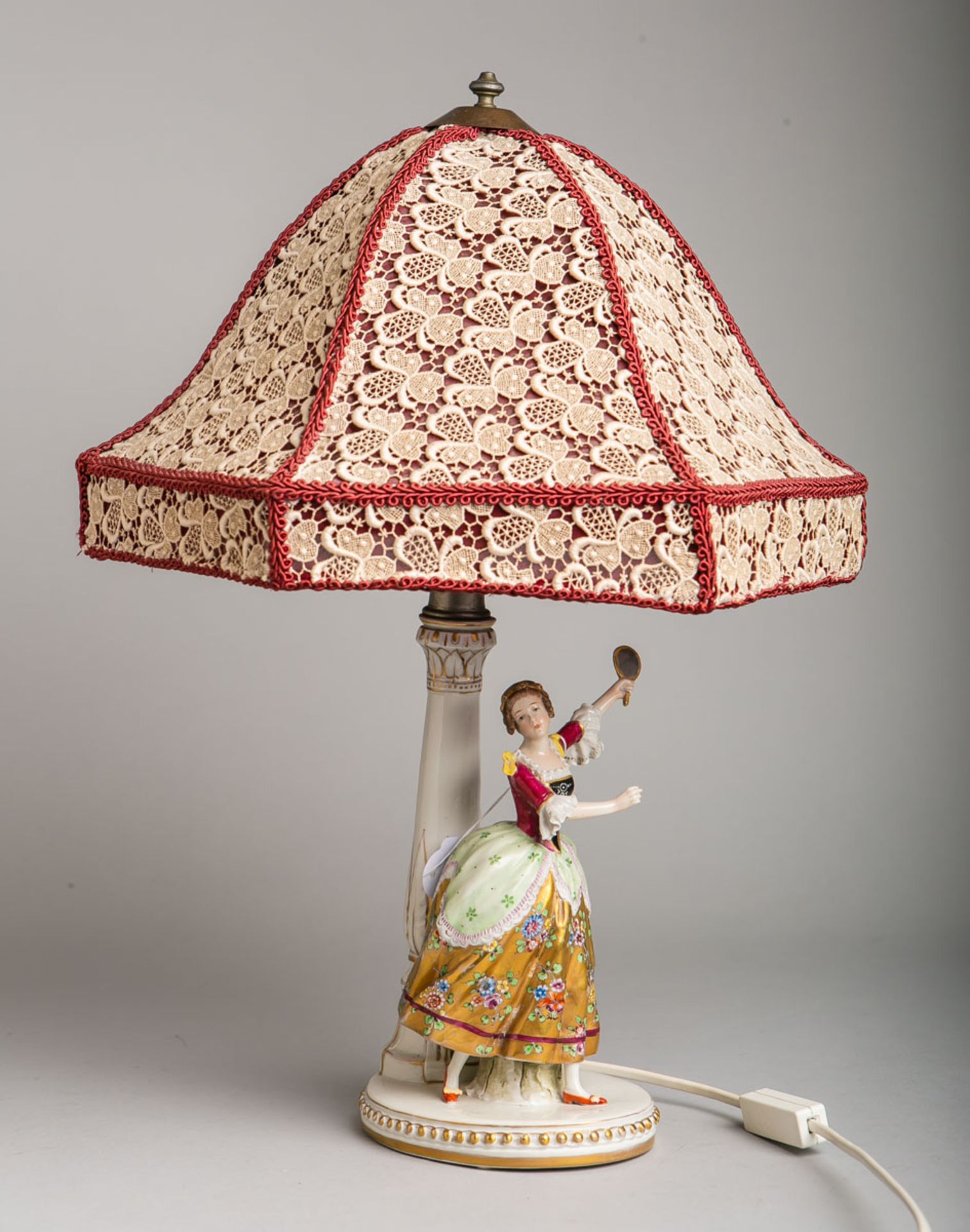 Lampe m. Figurine (Rudolstadt, 20. Jh.)