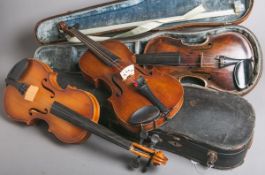 3-teiliges Konvolut von Geigen