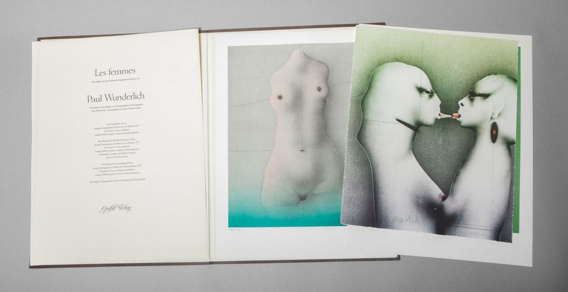 Wunderlich, Paul (1927 - 2010), Mappe mit 2 Lithografien "Les Femmes" (1977)