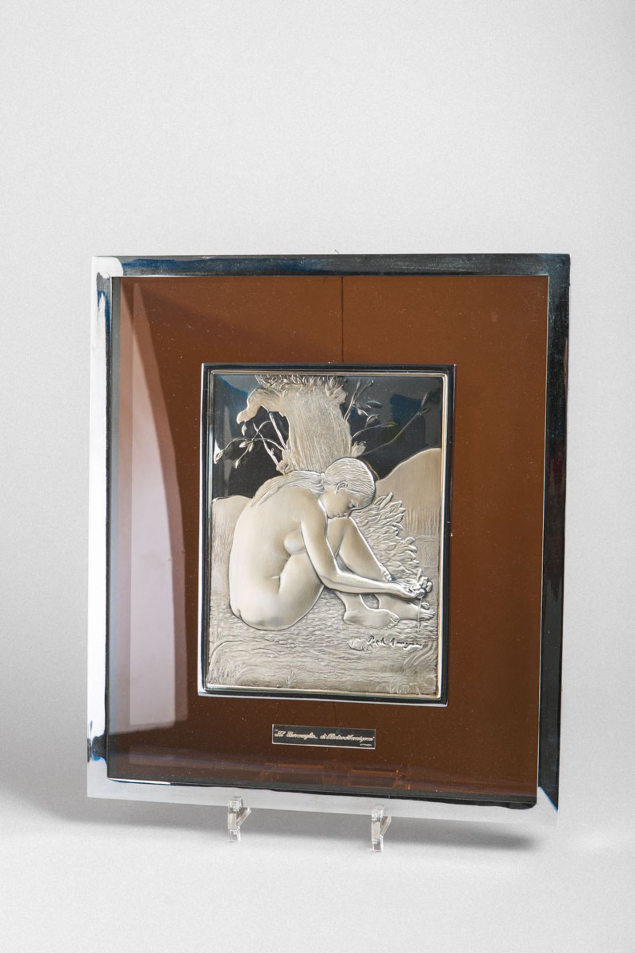 Annigoni, Pietro (1910 - 1988), Silberrelief "Il Germoglio"